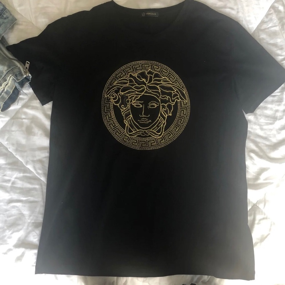 Versace gold medusa head tee